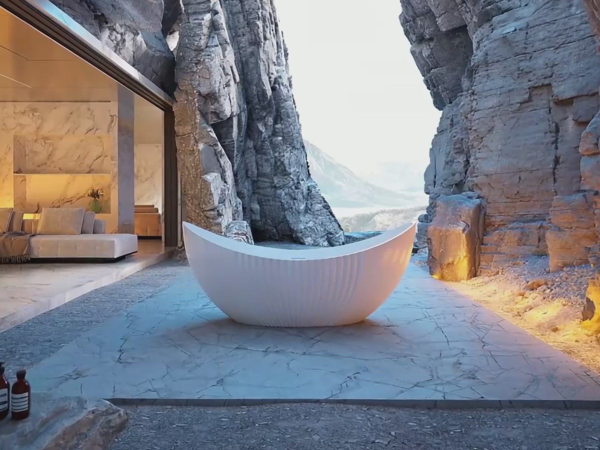 Load video: 71 Inch MonBlari Acrylic Freestanding Bathtub Fluted