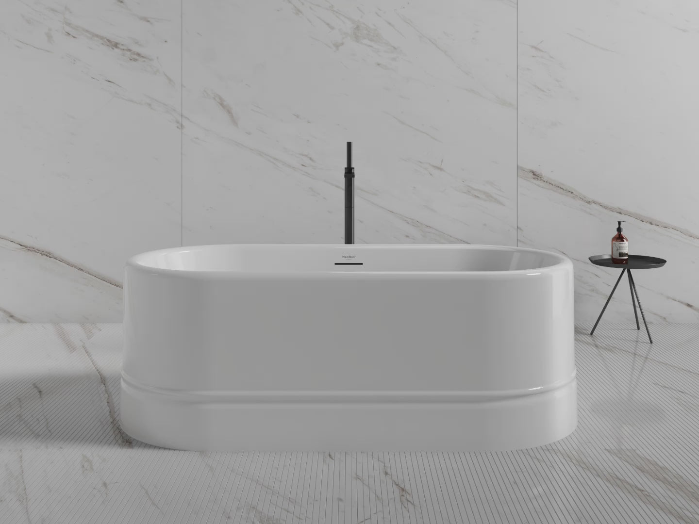 Load video: Monblari Summary Acrylic Bathtub White Bathtub