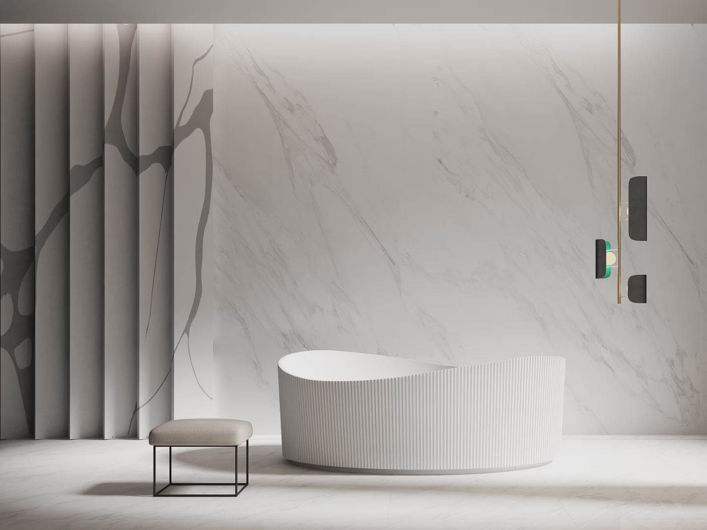 Load video: 71 Inch MonBlari Acrylic Freestanding Bathtub Fluted