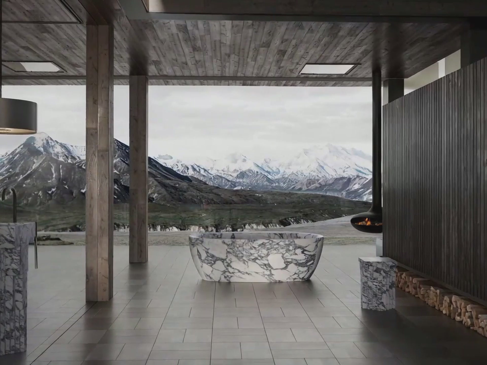 Load video: 67 Inch MonBlari Lumina Series Bathtub