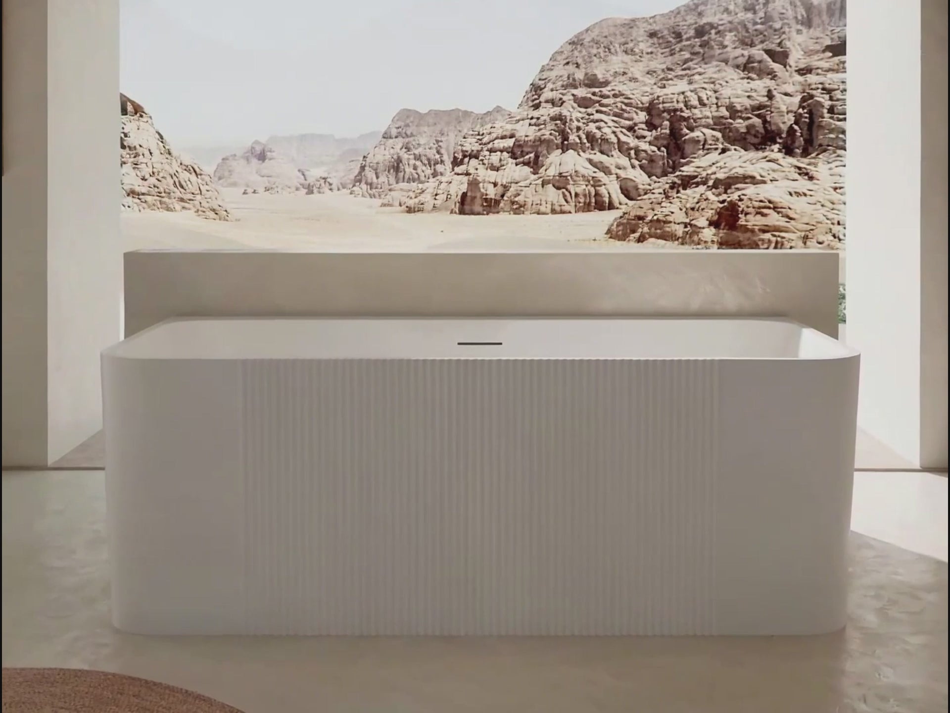Load video: 59-67 Inch MonBlari Acrylic Back to Wall Bathtub