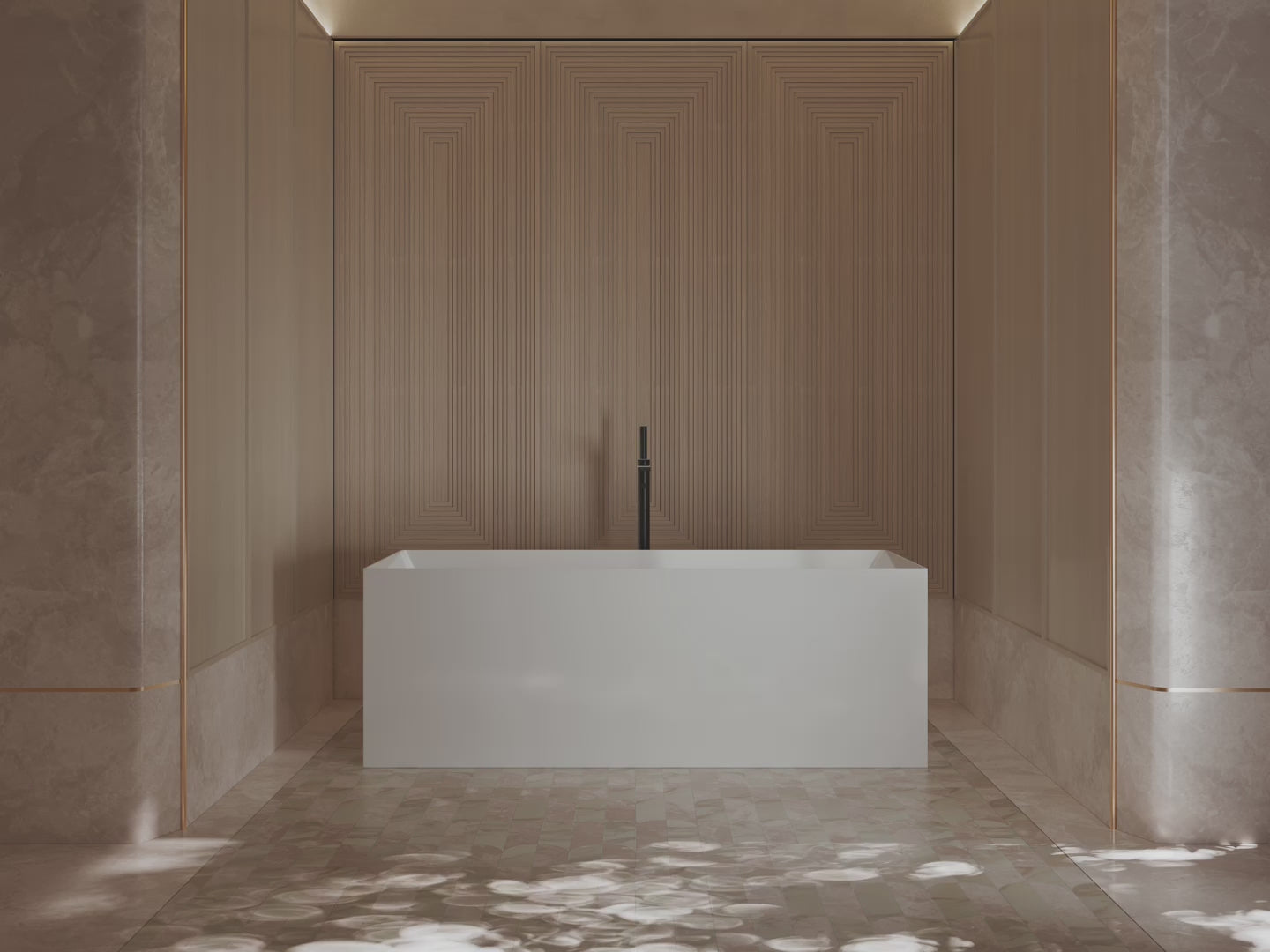 Load video: Monblari Acrylic Bathtub Freestanding Soaker Tub