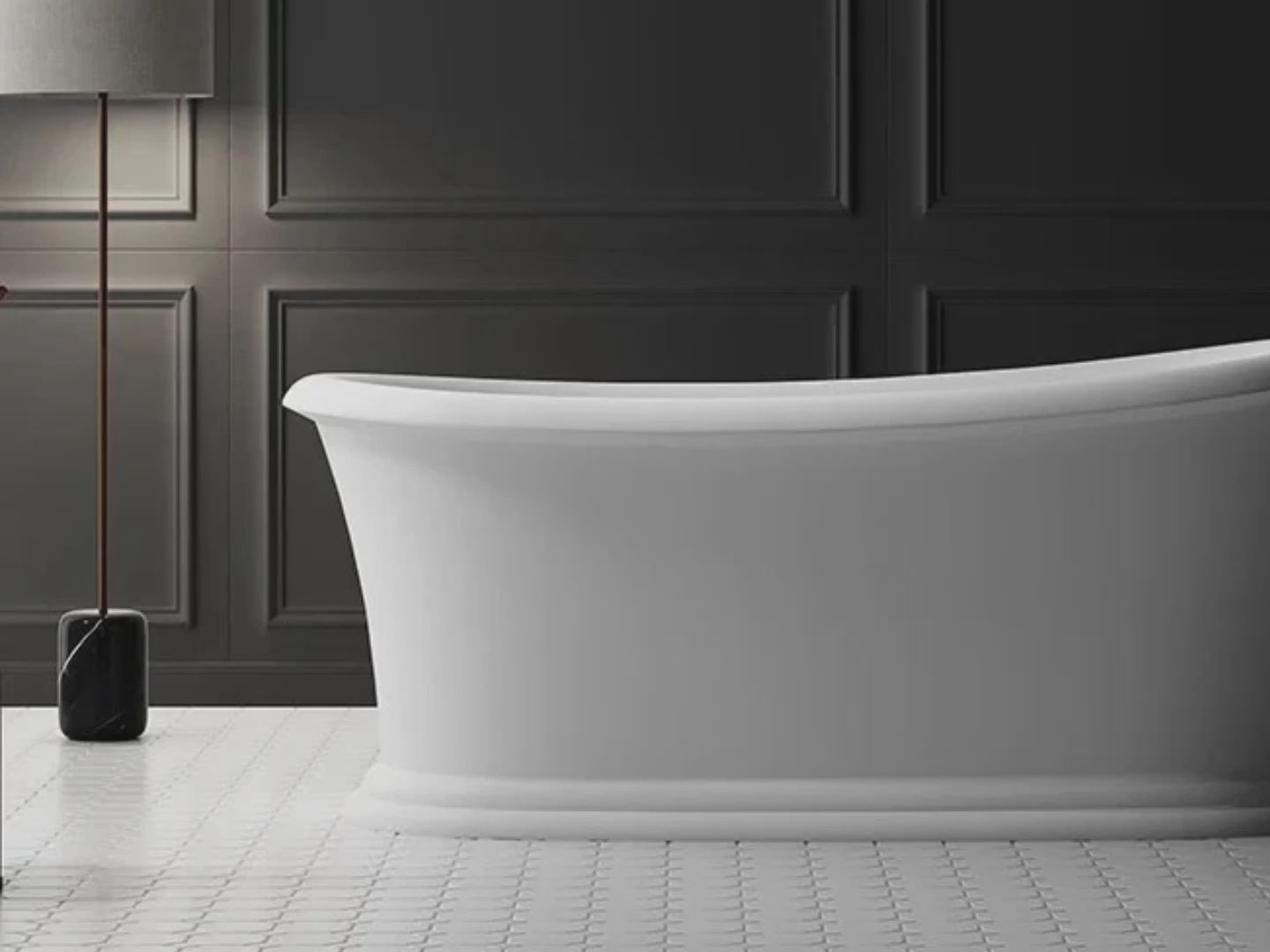 Load video: 66.9" Acrylic Soaking Freestanding Tub Best Acrylic Bathtubs