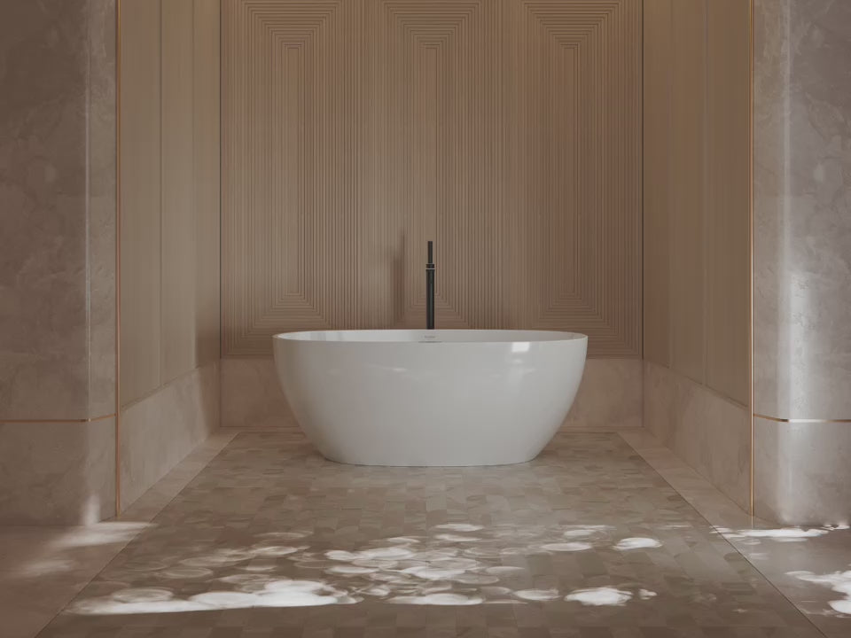 Load video: acrylic freestanding bathtub with refined modern style
