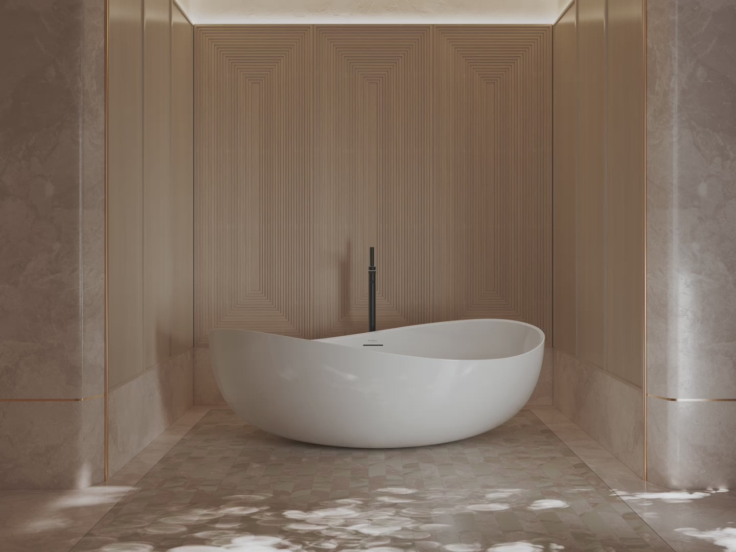 Load video: Monblari Modern Freestanding Acrylic Bathtub Soaking Bath Tub
