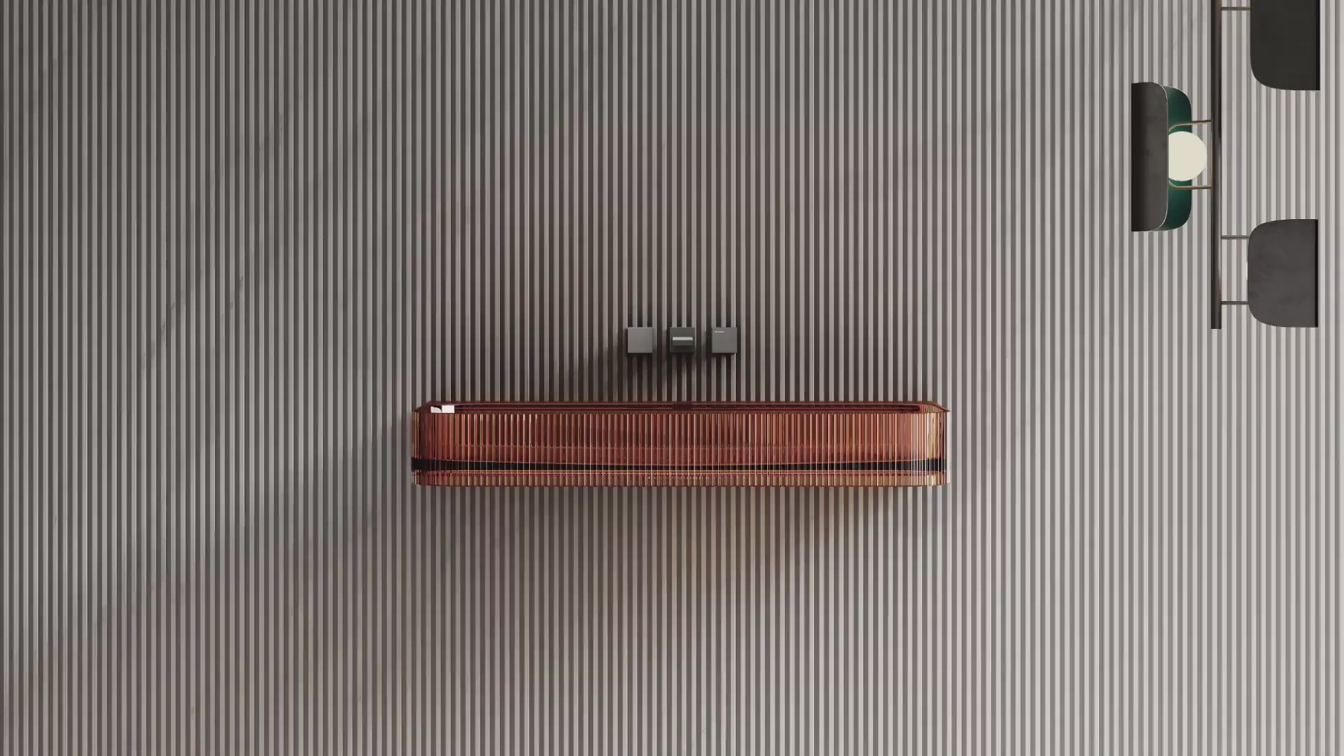 Load video: 30"-47" MonBlari Resin Clear Amber Bathroom Sink Wall Mount Sink Fluted