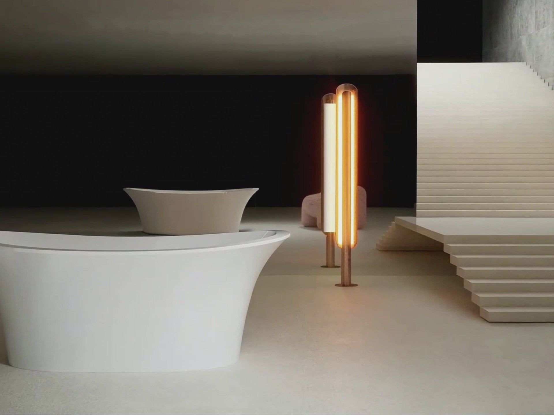 Load video: 67 Inch MonBlari Acrylic Freestanding Bathtub