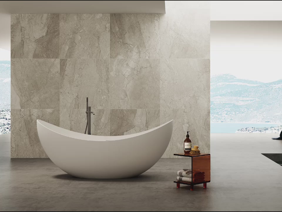 Load video: 71 Inch MonBlari Acrylic Freestanding Bathtub