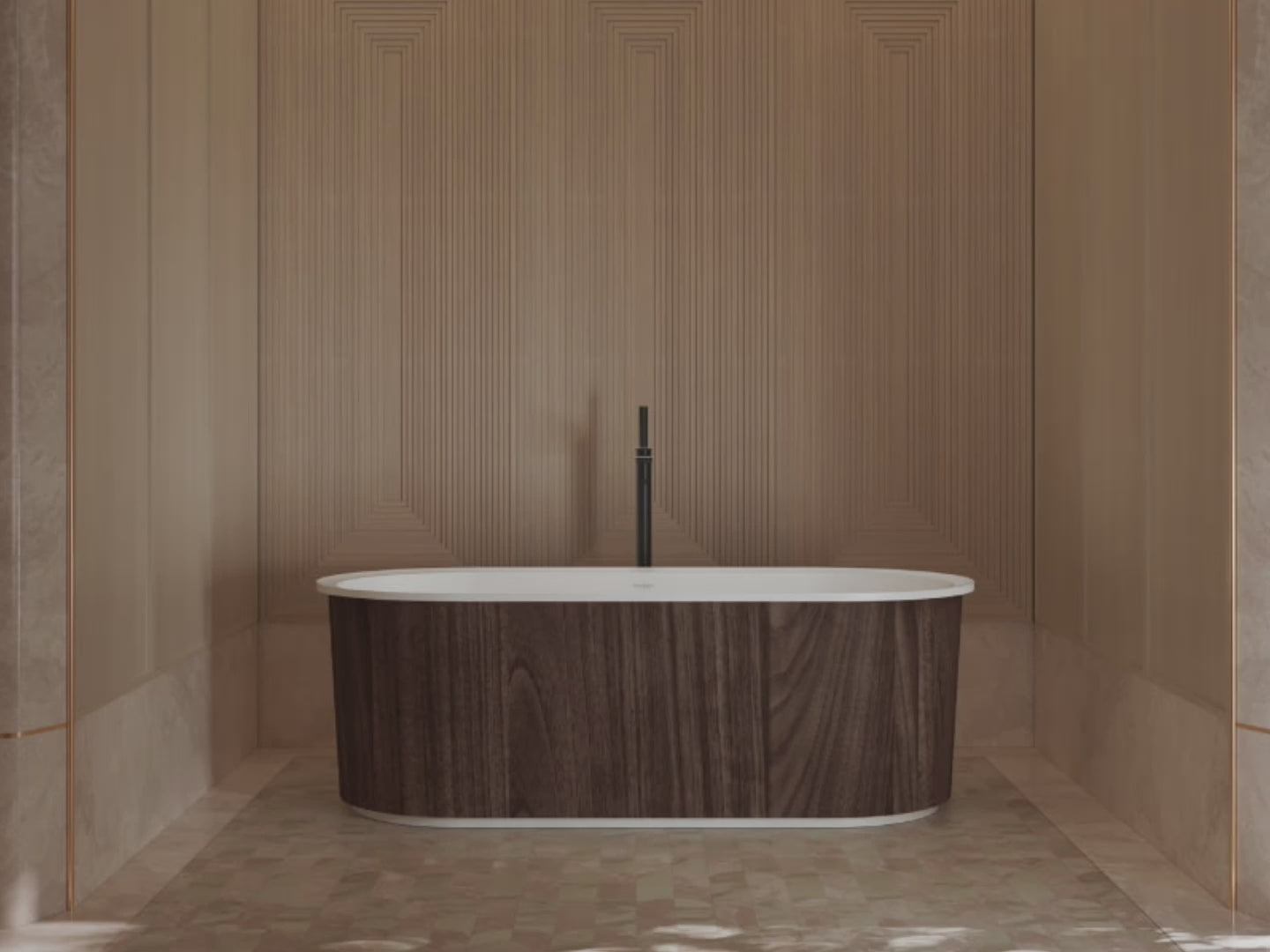 Load video: 66 Inch MonBlari Oval Freestanding Soaking Bathtub