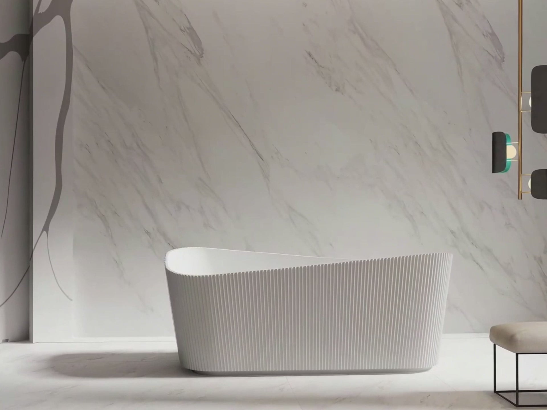 Load video: 67 Inch MonBlari Acrylic Freestanding Bathtub