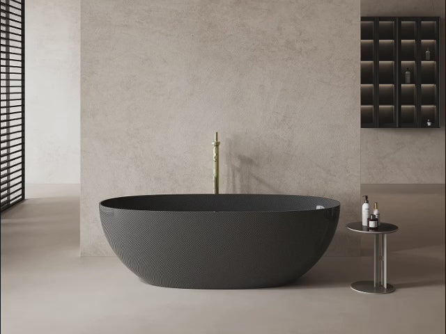 Load video: 51-67 Inch MonBlari Carbon Fiber Freestanding Bathtub