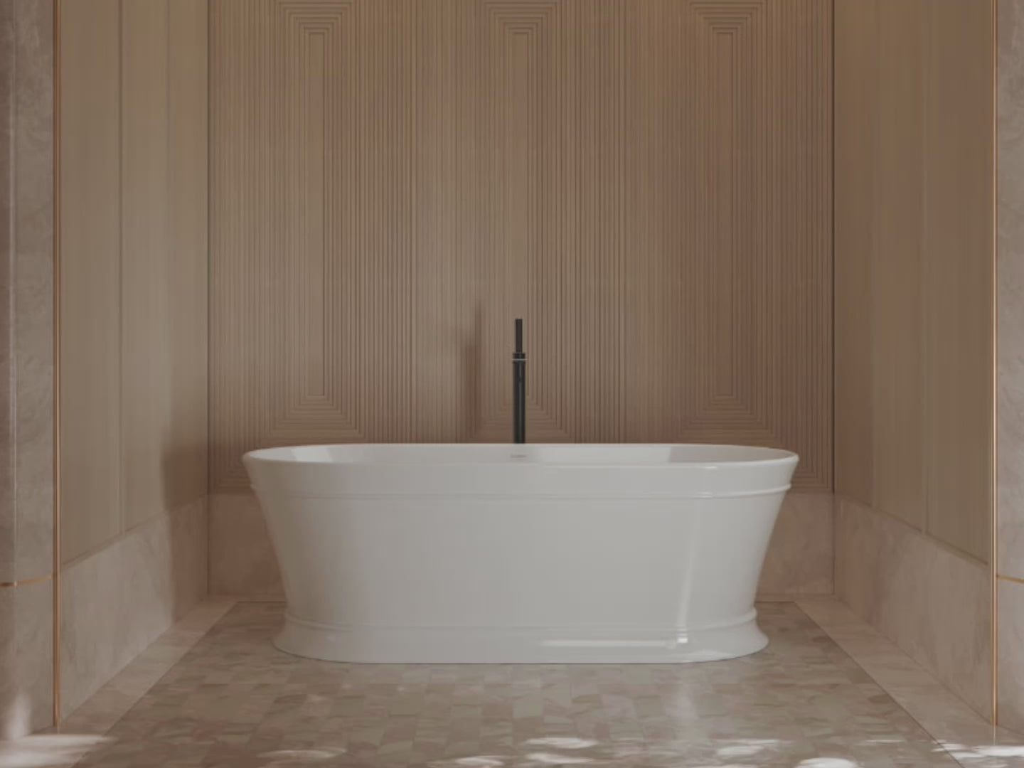 Load video: 67 Inch MonBlari Acrylic Freestanding Bathtub