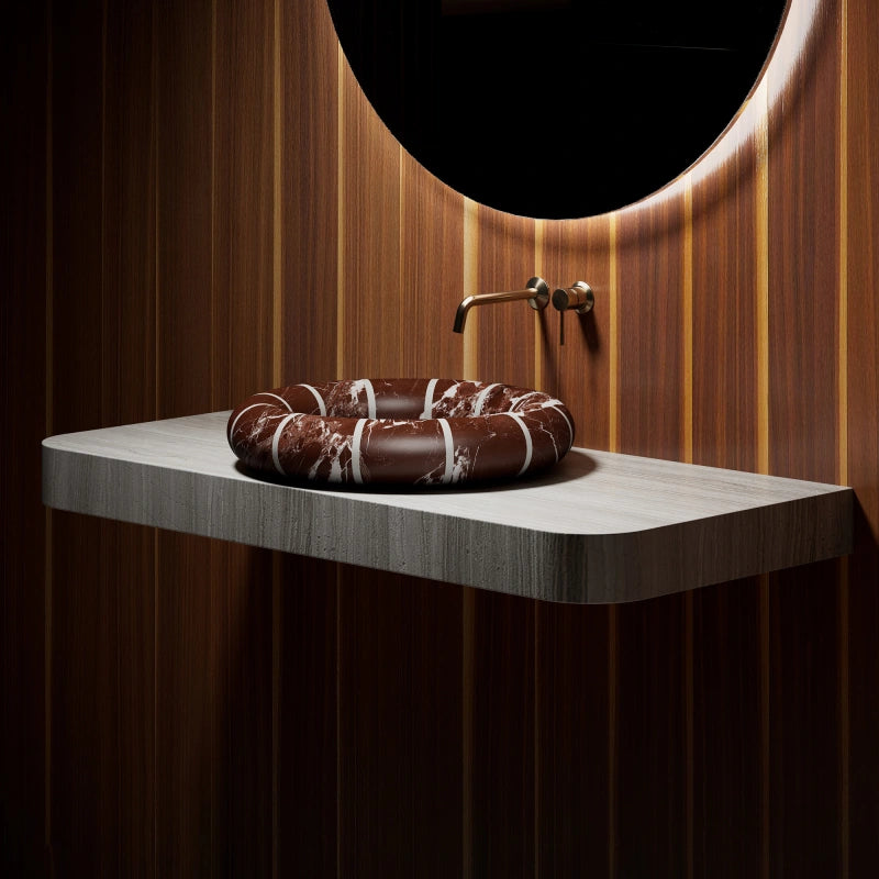 MonBlari CIRCUS Series Rosso Levanto marble countertop bathroom basin