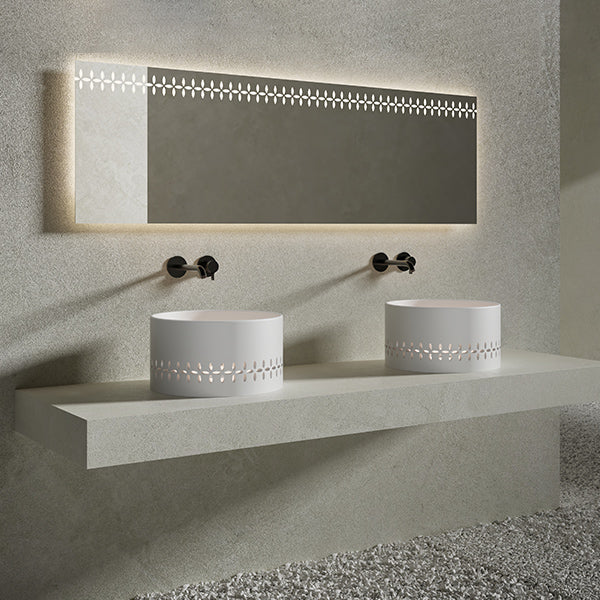 Sculptural solid surface bathroom basin for luxury interior