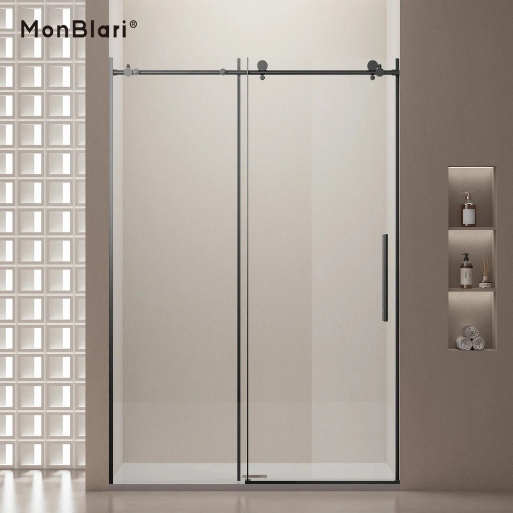 modern sliding glass shower door bathroom