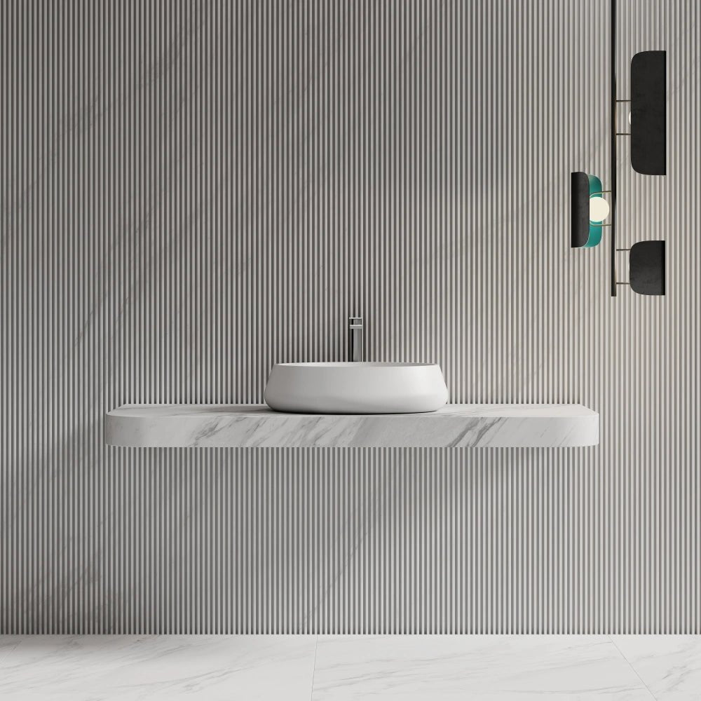 Luxury matte white bathroom wash basin oval design