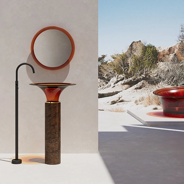 Modern MonBlari SPRING Series freestanding pedestal basin for contemporary bathroom