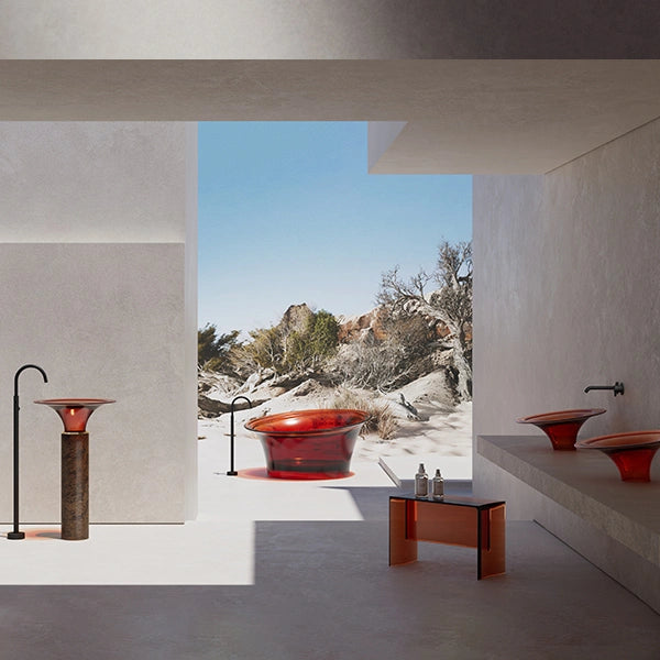 Modern MonBlari SPRING Series freestanding pedestal basin for contemporary bathroom