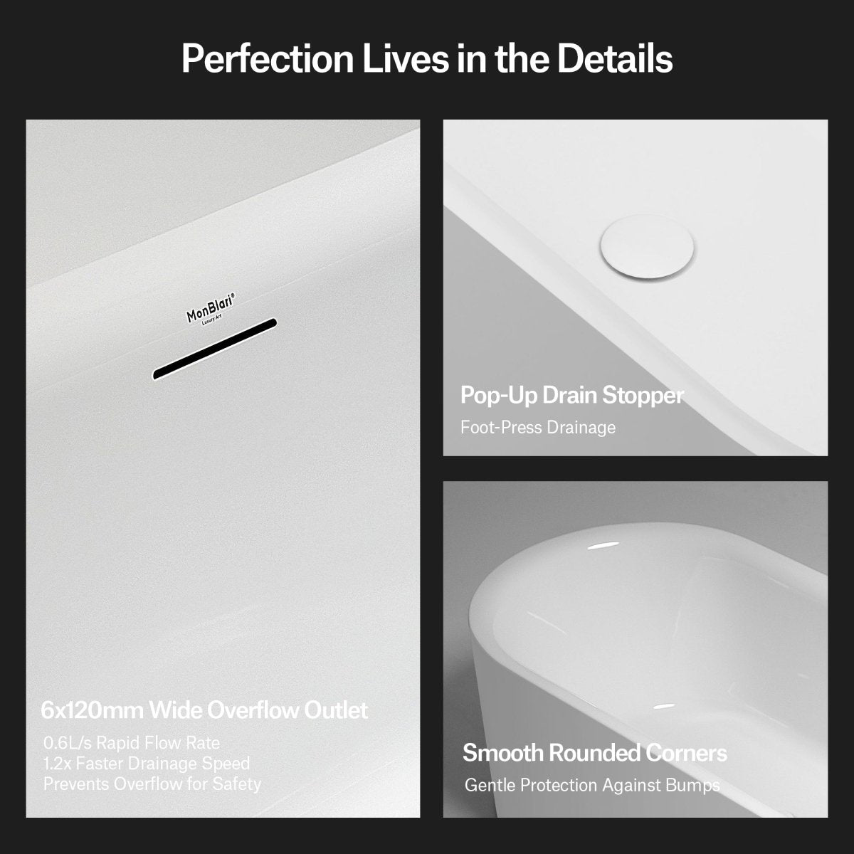 AURA Series acrylic bathtub as a bathroom centerpiece