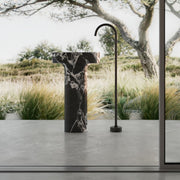 MonBlari STRATA pedestal sink with black marble texture