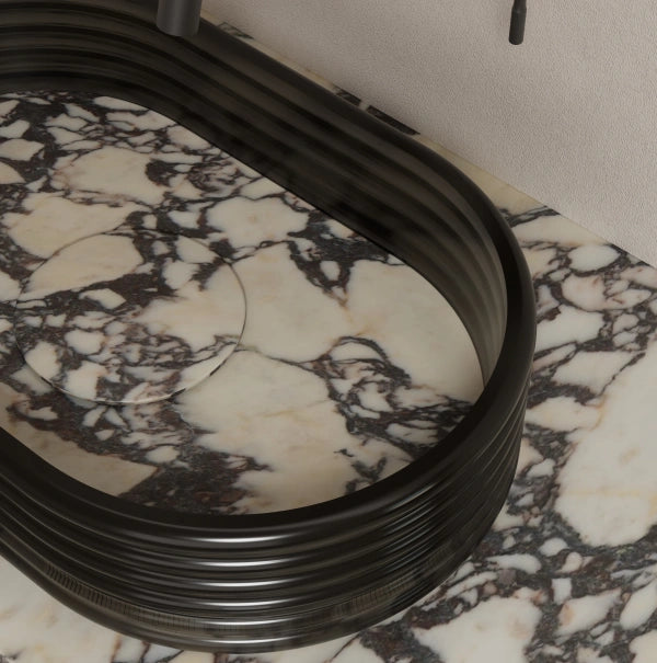 STRATA contemporary bathroom sink with acrylic detail