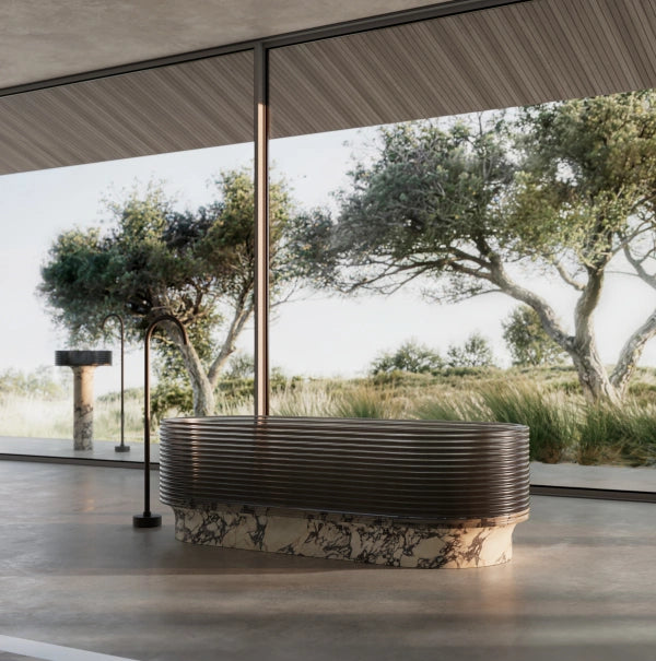 Luxury STRATA freestanding bathtub with transparent layered details