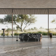 MonBlari STRATA marble-textured freestanding soaking tub