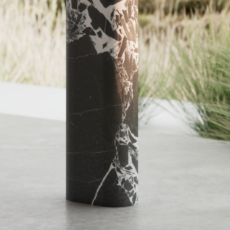 MonBlari STRATA modern pedestal basin with dark stone finish