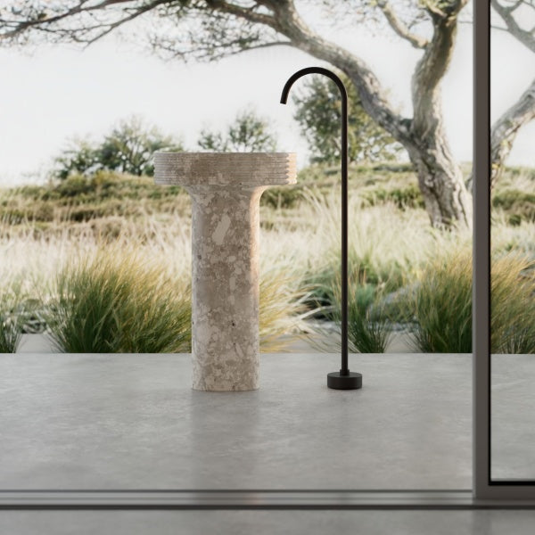 MonBlari STRATA Montage marble sculptural pedestal sink