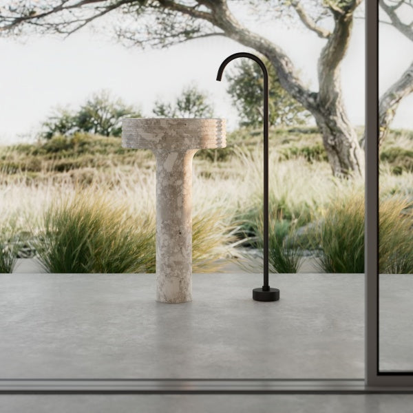 MonBlari STRATA Montage natural marble freestanding pedestal sink