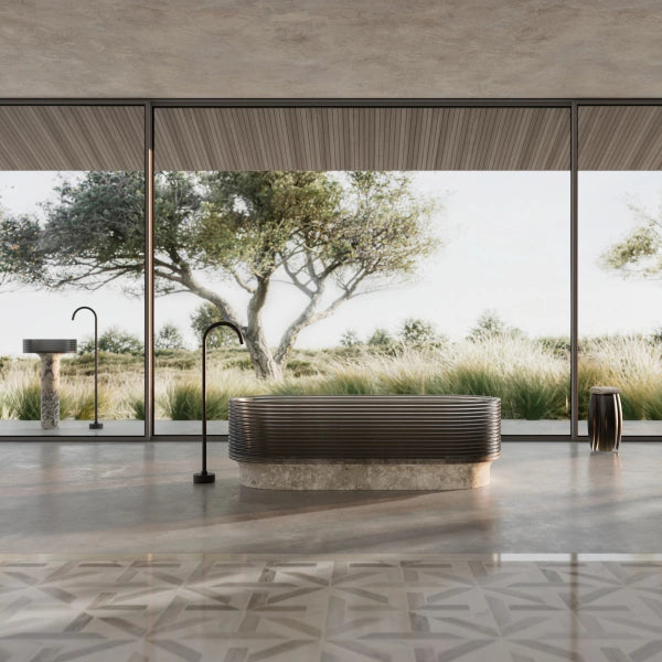 STRATA Montage sculptural marble freestanding bathtub