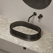 STRATA Series contemporary vessel sink with clear acrylic