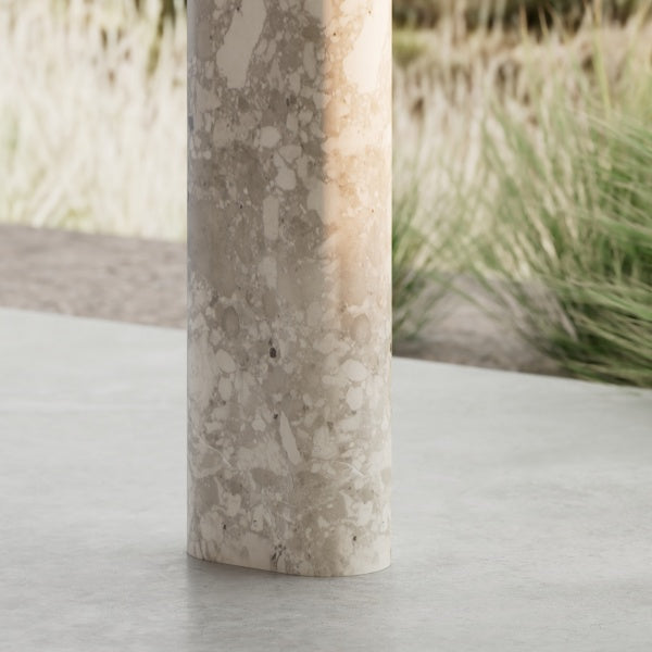 Contemporary marble-textured pedestal sink for modern luxury bathroom