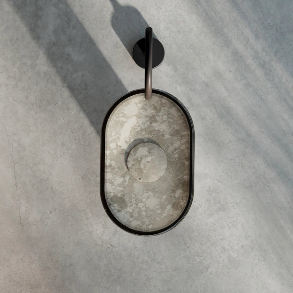 Luxury MonBlari bathroom pedestal basin with clear acrylic detail