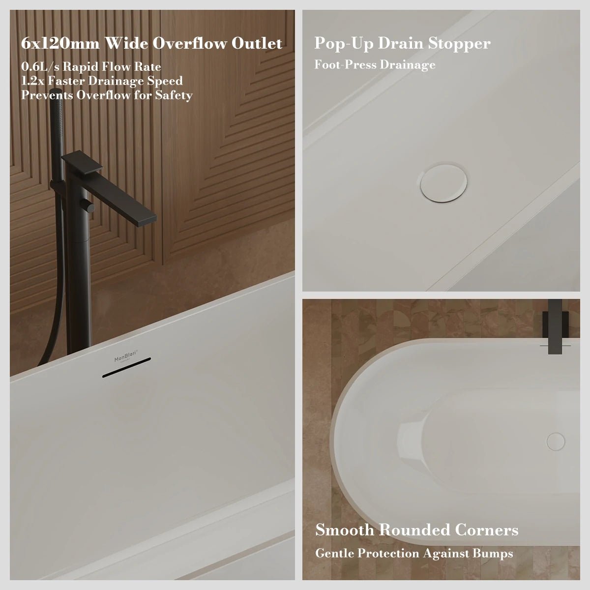 acrylic freestanding bathtub for sophisticated bathroom spaces