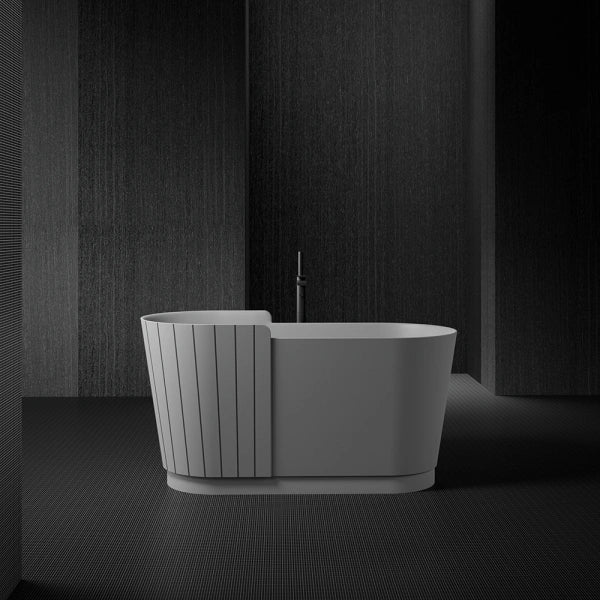 SWING Series sculptural freestanding soaking tub with seat