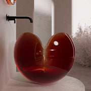 FLOWER Series transparent countertop sink bathroom basin