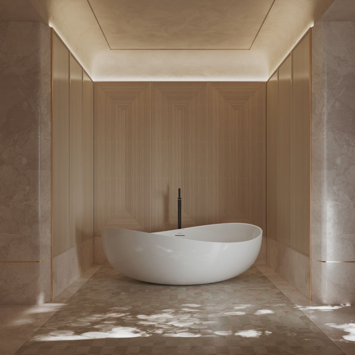 Monblari Modern Freestanding Acrylic Bathtub Soaking Bath Tub