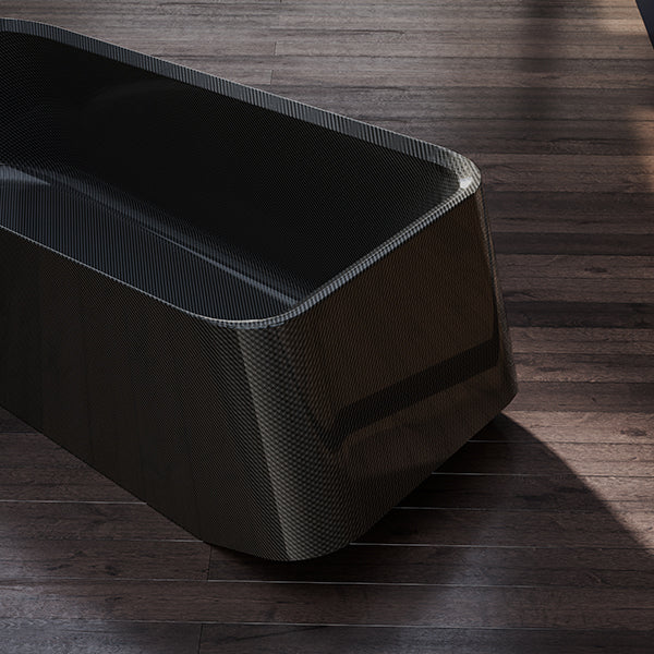 MonBlari VELA Series designer soaking tub with flowing architectural curves