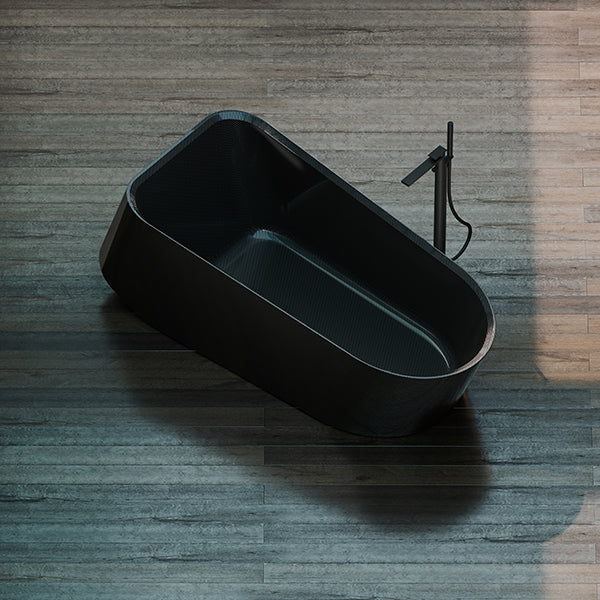 Luxury forged carbon fiber bathtub with sculptural yacht inspired design
