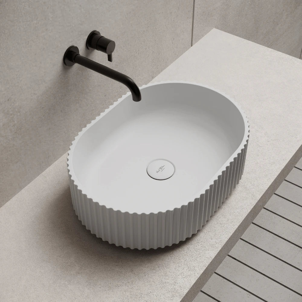 Solid surface white oval wash basin for contemporary bathroom vanity tops