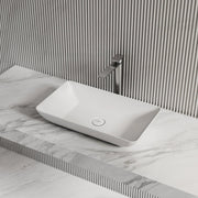 White rectangular bathroom sink for modern countertop installation