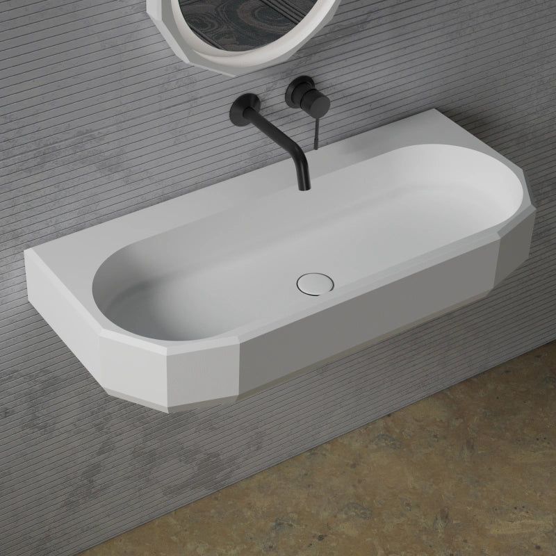 MonBlari Solid Surface Wall Mounted Bathroom Sink