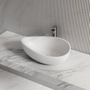 Modern white countertop sink basin for bathroom with solid surface finish