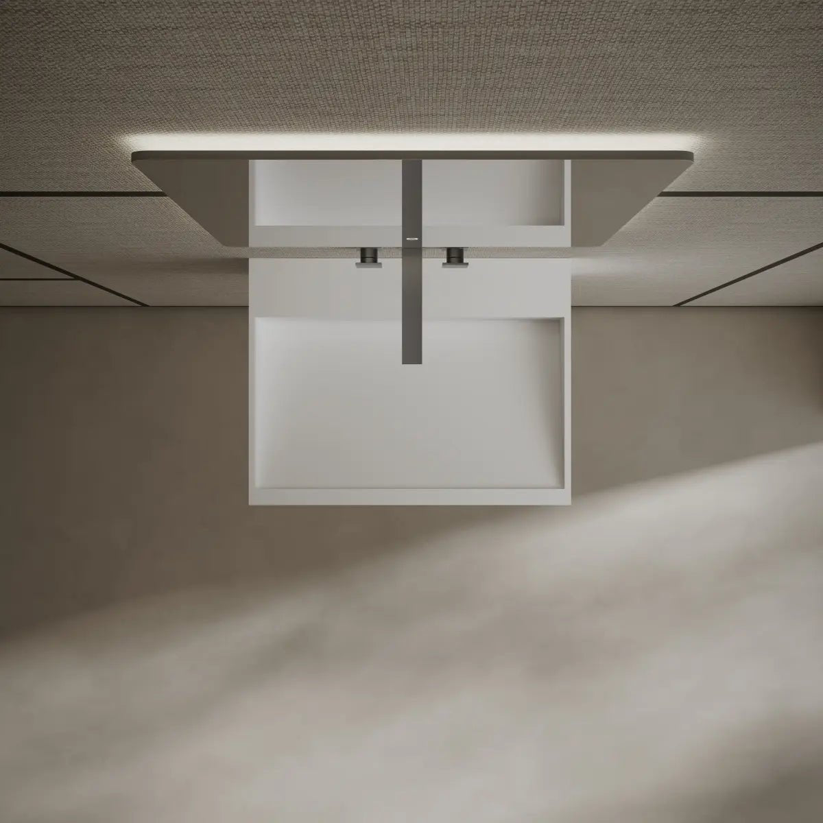 Solid surface white rectangular wall mounted sink for modern bathroom
